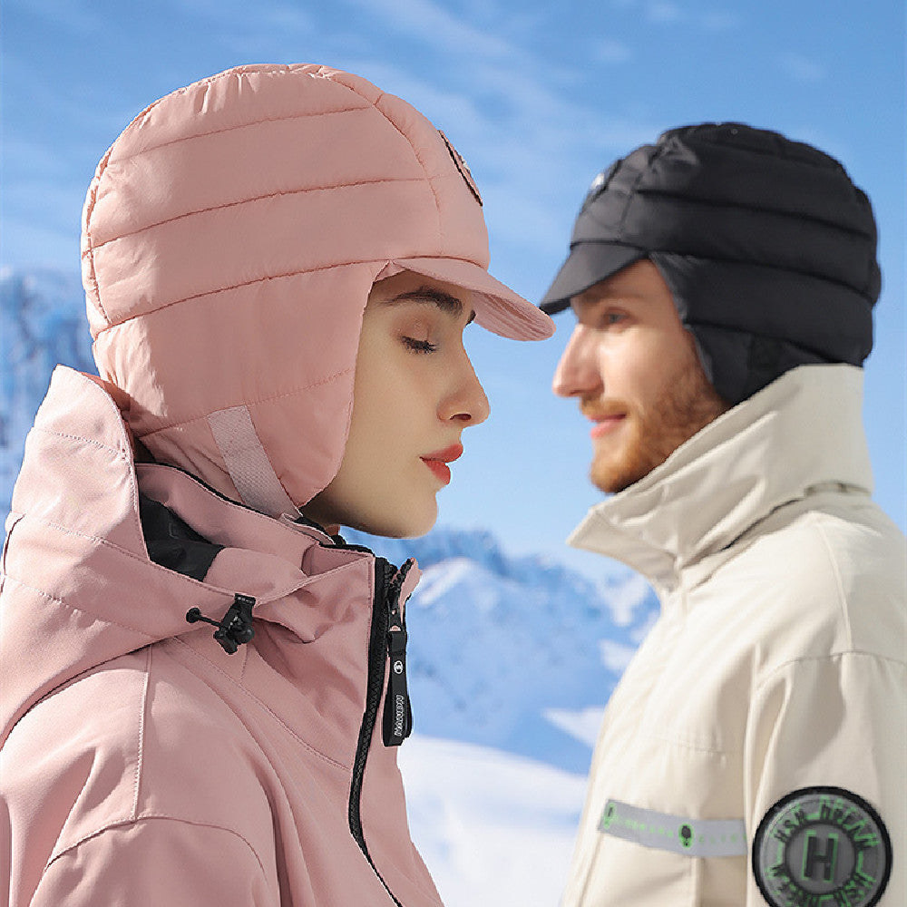 Down Plush Hat For Women Cycling Windproof Waterproof Ear Protection Warm Fashion Hats Winter Thicken Caps - Heritage cosmetics and beauty care