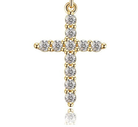 Fashion Jewelry Cross Full Diamond Crown Rotatable Necklace - Heritage cosmetics and beauty care