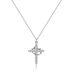 Fashion Jewelry Cross Full Diamond Crown Rotatable Necklace - Heritage cosmetics and beauty care