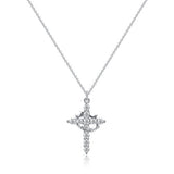 Fashion Jewelry Cross Full Diamond Crown Rotatable Necklace - Heritage cosmetics and beauty care