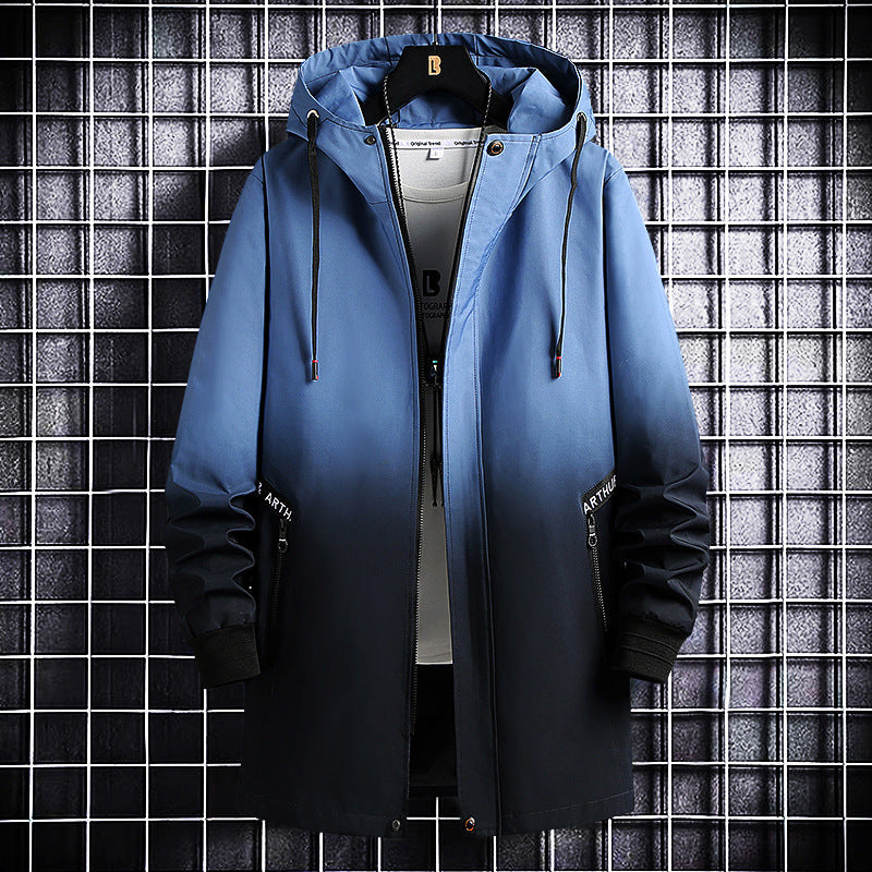 Spring And Autumn Trendy Men's Clothing All-matching Hooded Trench Coat - Heritage cosmetics and beauty care