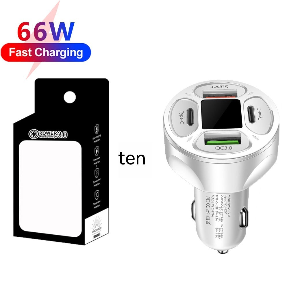 66W 2USB 2Type-c Digital Display Car Charger Support Super Fast Charge Heritage cosmetics and beauty care