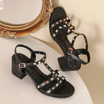 Women's Leather Buckle Sandals - Heritage cosmetics and beauty care