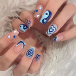 Blue Flame Yin And Yang Love Wear Armor Nail Stickers - Heritage cosmetics and beauty care