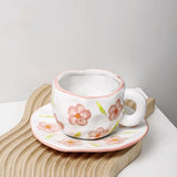 Ceramic Tulip Coffee Cup And Saucer Set