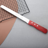 Red Wooden Handle Stainless-steel Bread Knife 10-inch Baking Cake Sliced Toast Tool Bread Saw Knife Coarse Texture Fine Teeth - Heritage cosmetics and beauty care