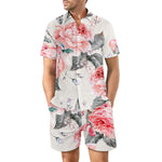 European Size Men's Casual Loose Shirt Suit Hawaii Seaside 3d Digital Printing Beach Short Sleeve Shorts - Heritage cosmetics and beauty care