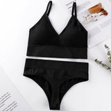 Women Bra Panties Set Push Up Sports Bra Set Sexy G-String Seamless Active Bra Thong Lingerie Set Fitness Crop Top Underwear - Heritage cosmetics and beauty care