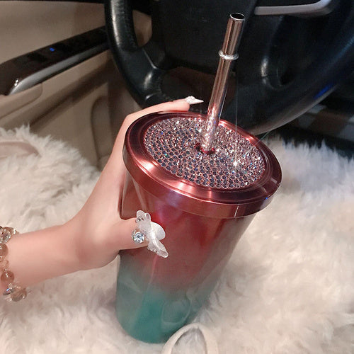 Diamond-encrusted Sippy Coffee Mug