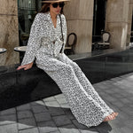 Pure Cotton Leopard-print Long-sleeved Shirt High Waist Suit Women - Heritage cosmetics and beauty care