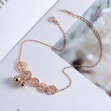 Rose Gold Bells Anklet Boho Stainless Steel Coin Charms Chain Anklets - Heritage cosmetics and beauty care