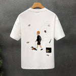 Cartoon Printed Short-sleeved T-shirt Men's Clothes Men's Loose T-shirt - Heritage cosmetics and beauty care