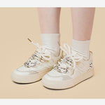 Casual Women's White Low-top Sneakers - Heritage cosmetics and beauty care