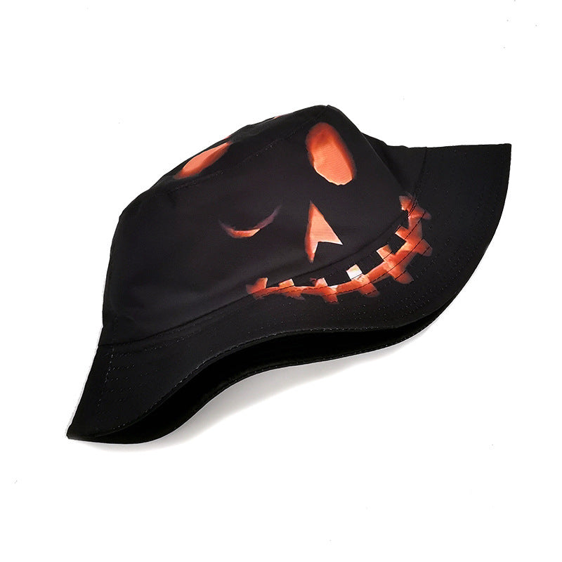 Halloween Hats Creative Cartoon Pumpkin Grimace Printed Sun-shade Fisherman Hat - Heritage cosmetics and beauty care