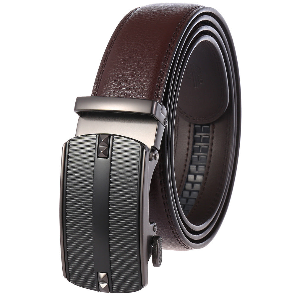 Automatic Buckle Belt Men's Two-layer Cowhide - Heritage cosmetics and beauty care