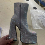 Starry Rhinestone Short Fashion Ankle Boots Women - Heritage cosmetics and beauty care