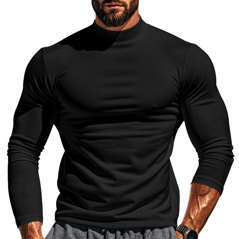 Bottoming Slim-fit Half Turtleneck Men's Top - Heritage cosmetics and beauty care