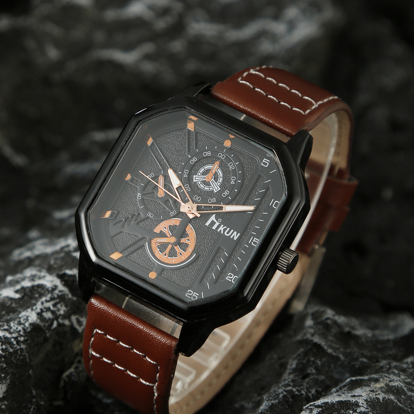 Double-layer Square Shell Casual Men's Watch Suit - Heritage cosmetics and beauty care