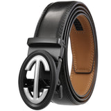 Automatic Alloy Buckle Belt Men's Simple Two-layer Cowhide