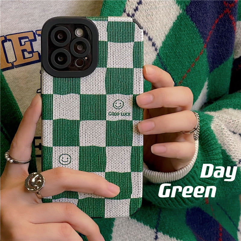 Retro Green Plaid Mobile Phone Case Soft Heritage cosmetics and beauty care