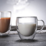 Kitchen Heat-Resistant Double-Layer Borosilicate Glass With Handle Coffee Cup