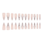 Bride French Diamond Fragments Fake Nail Sticker Long - Heritage cosmetics and beauty care