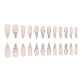 Bride French Diamond Fragments Fake Nail Sticker Long - Heritage cosmetics and beauty care