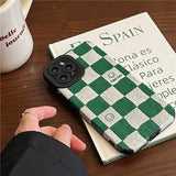 Retro Green Plaid Mobile Phone Case Soft Heritage cosmetics and beauty care