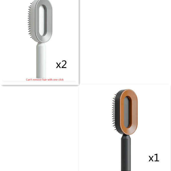 Self Cleaning Hair Brush For Women One-key Cleaning Hair Loss Airbag Massage Scalp Comb Anti-Static Hairbrush - Heritage cosmetics and beauty care