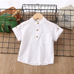 Boys' Summer Simplicity Solid Color Shirt Short Sleeve - Heritage cosmetics and beauty care