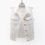 Multi-Color Selection Denim Vest Women's Slim Sleeveless Jacket - Heritage cosmetics and beauty care