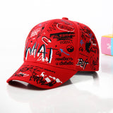 New WHAT Graffiti Baseball Cap Hip Hop Tide Hat Summer Travel Shade Caps Men Women Outdoor Sports Casual Hats Snapback Hats Gorr - Heritage cosmetics and beauty care