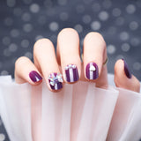 Wearing Nails With Diamonds And Purple Fake Nails - Heritage cosmetics and beauty care