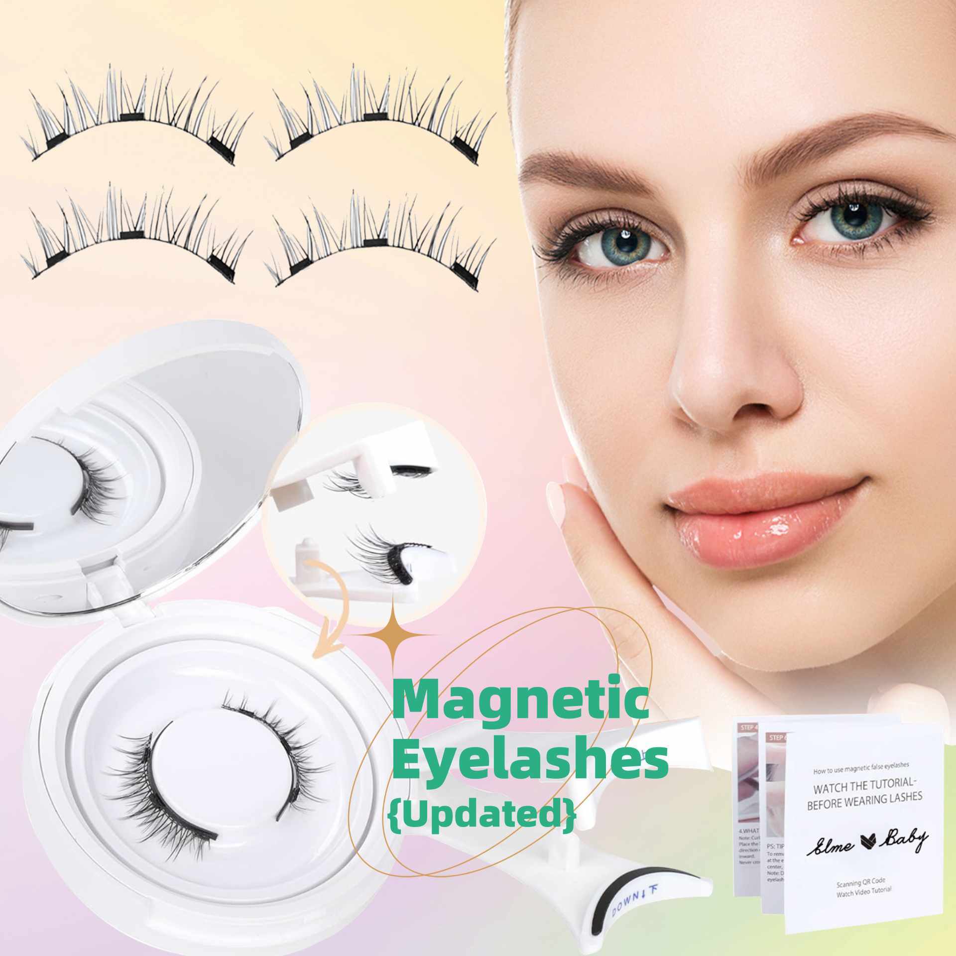 Natural Eyelashes Magnetic Suction False Eyelashes Daily One Pair Mink Hair Super Soft Natural Simulation Easy To Wear - Heritage cosmetics and beauty care