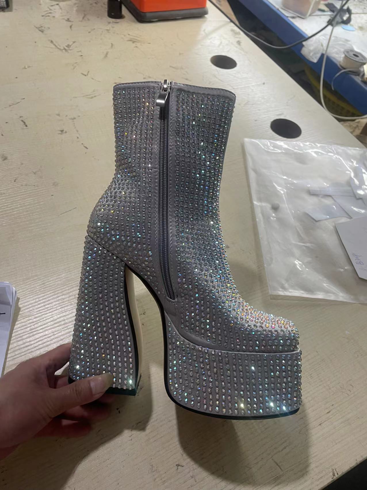 Starry Rhinestone Short Fashion Ankle Boots Women - Heritage cosmetics and beauty care