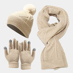 Three Piece Set Of Autumn And Winter Hats, Scarves, Gloves - Heritage cosmetics and beauty care