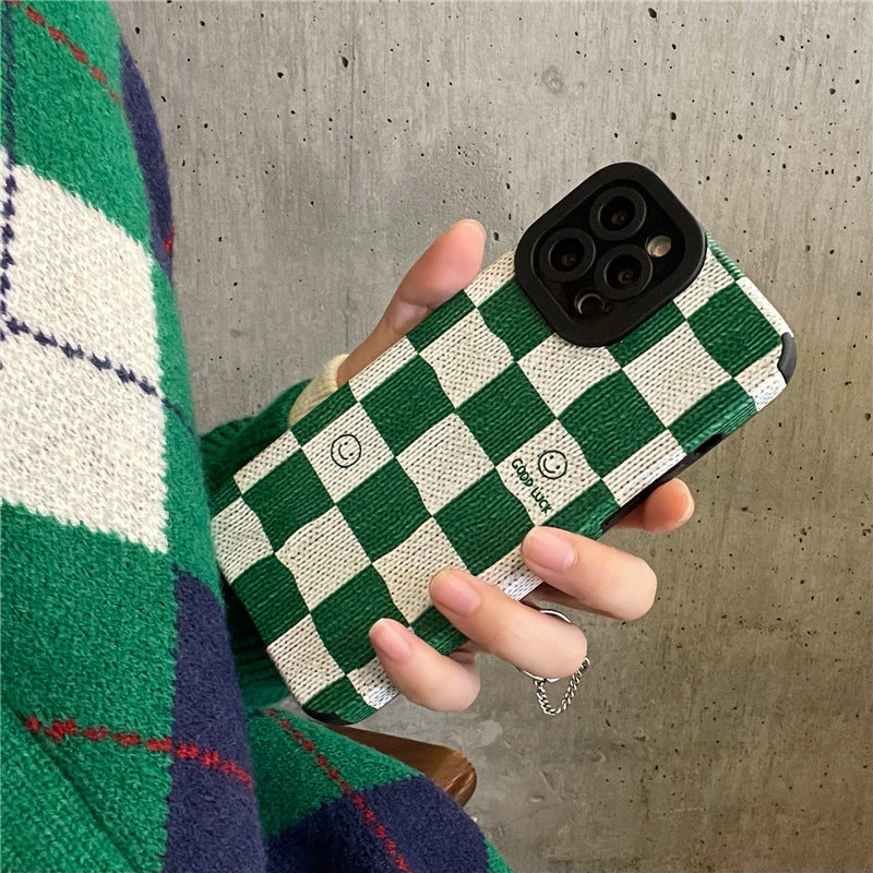 Retro Green Plaid Mobile Phone Case Soft Heritage cosmetics and beauty care