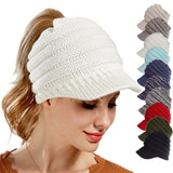 Women Ponytail Beanies Autumn Winter Hats Female Soft Knitting Caps Warm Ladies Skullies - Heritage cosmetics and beauty care