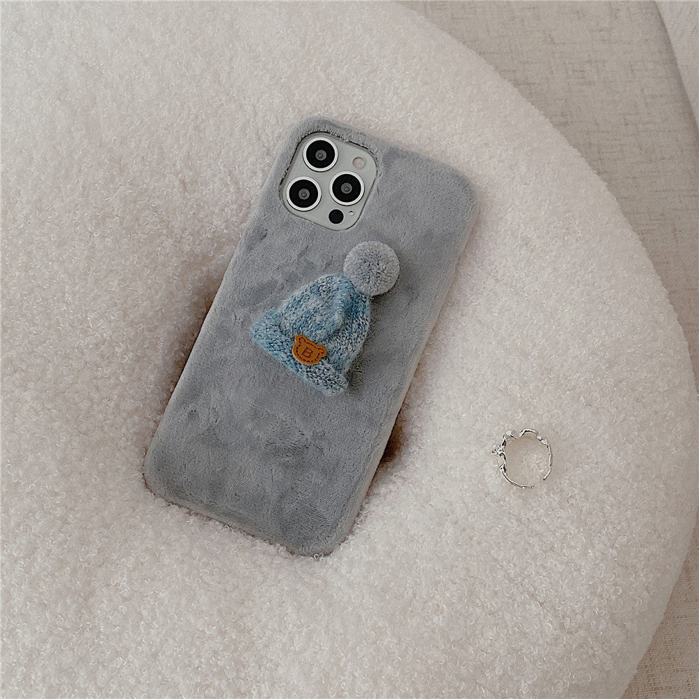 Autumn And Winter Plush Phone Case Candy Color Heritage cosmetics and beauty care