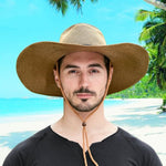 Breathable Mesh Big Brim Straw Hat Men's Outdoor Sun Protection - Heritage cosmetics and beauty care