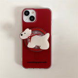 Retro New Year Red Bow Tie Puppy Drop-resistant Phone Case Heritage cosmetics and beauty care