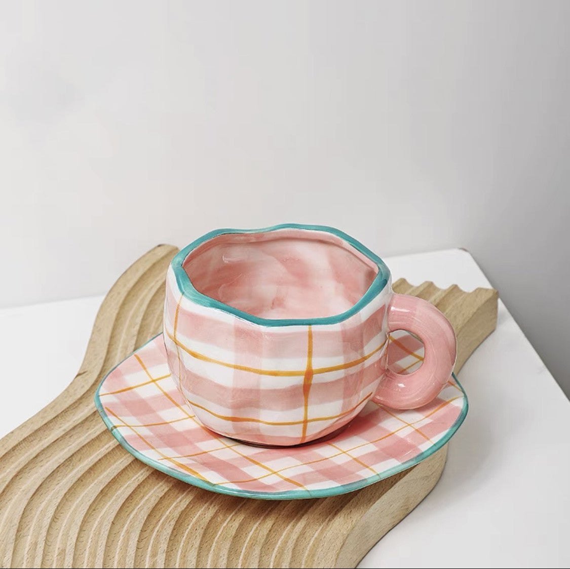 Ceramic Tulip Coffee Cup And Saucer Set