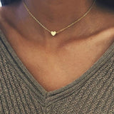 Simple Fashion Gold Color Double-sided Love Pendant Necklaces Clavicle Chains Necklace Women Jewelry Valentines Day Gift - Heritage cosmetics and beauty care Heritage cosmetics and beauty care 0 Heritage cosmetics and beauty care 12.00