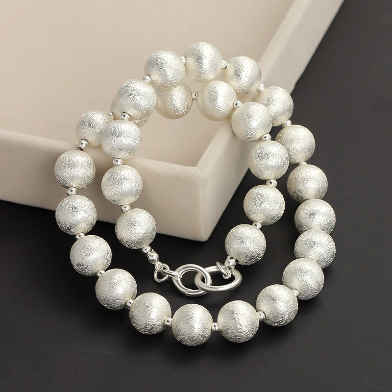 Heavy Industry Brushed Ball Necklace Light Luxury Design Sense Twin - Heritage cosmetics and beauty care