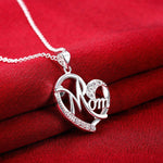 Rhinestone Letter Mom Heart Pendant Necklaces For Mother - Heritage cosmetics and beauty care