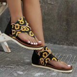 Women's Flip-toe Printed Flat Sandals With Back Zipper Heritage cosmetics and beauty care