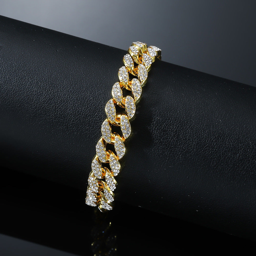 Male Creative Versatile Full Diamond Cuban Chain Foot Chain - Heritage cosmetics and beauty care