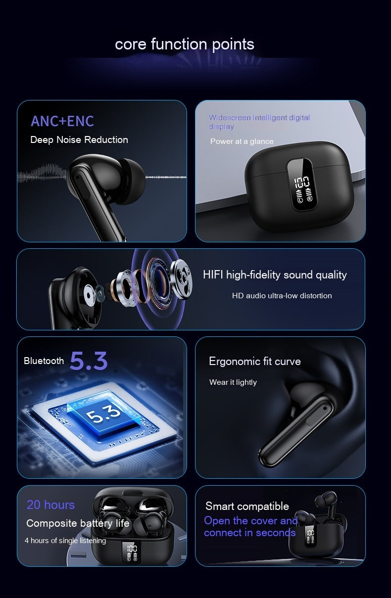 Y40 New ANC ENC Dual-camera Noise Reduction True Wireless Bluetooth Earphone In-ear Heritage cosmetics and beauty care