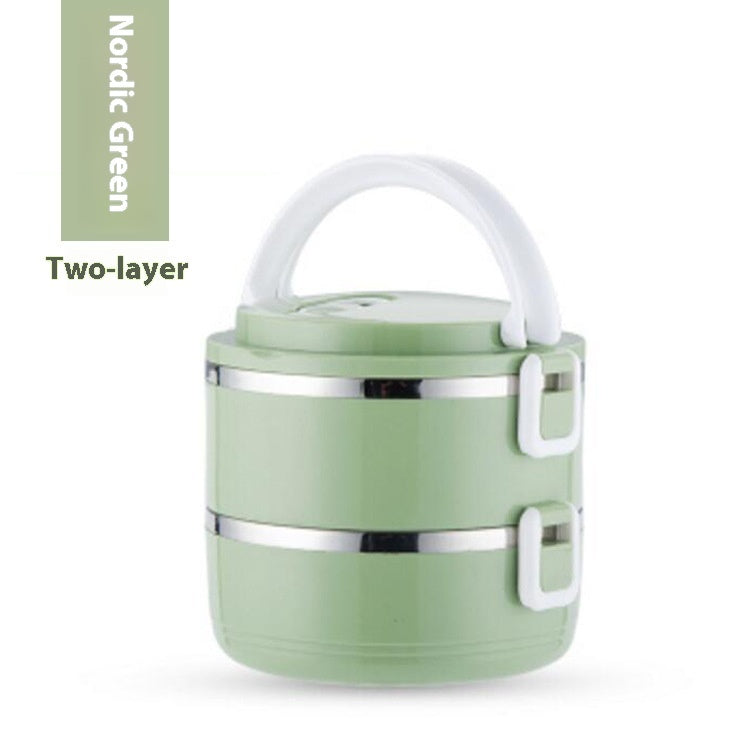 Student Compartment Multi-layer Round Stainless Steel Insulated Lunch Box - Heritage cosmetics and beauty care