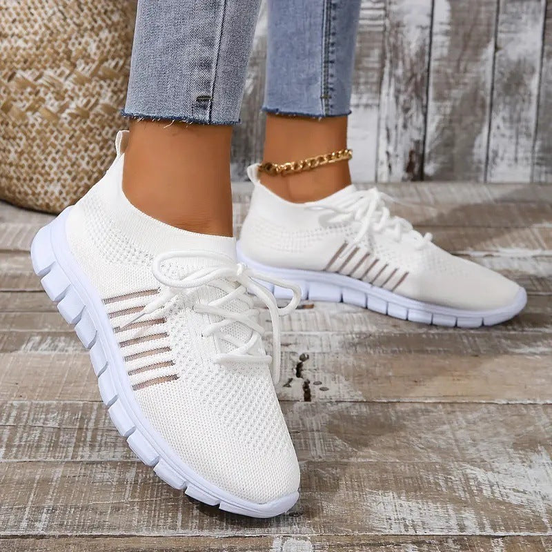 Women's Breathable Sneaker High-cut Lace-up Platform Casual Shoes - Heritage cosmetics and beauty care